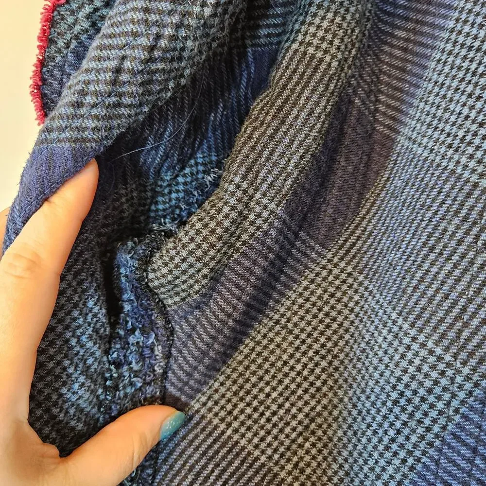 Handmade Terrycloth Blue Open Front Jacket Size‎ Large